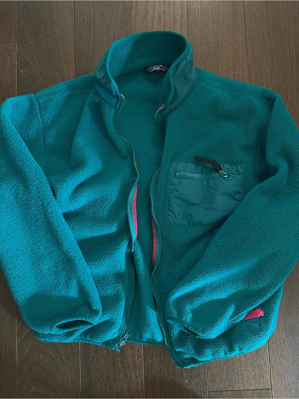 Vintage Patagonia Teal Puffer Fleece Jacket